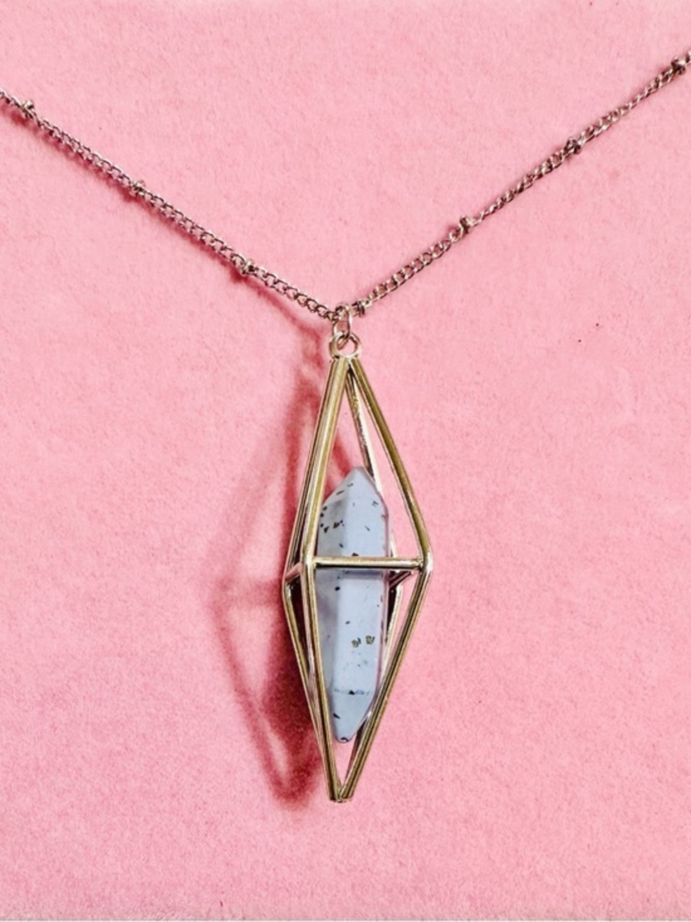 Geometric Crystal Pendant Necklace